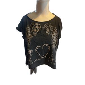 ALL SAINTS Benin Pina Tea Top for Women Sz S Graphic Tee Leopard Print 
